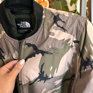 camo north face puffer jacket